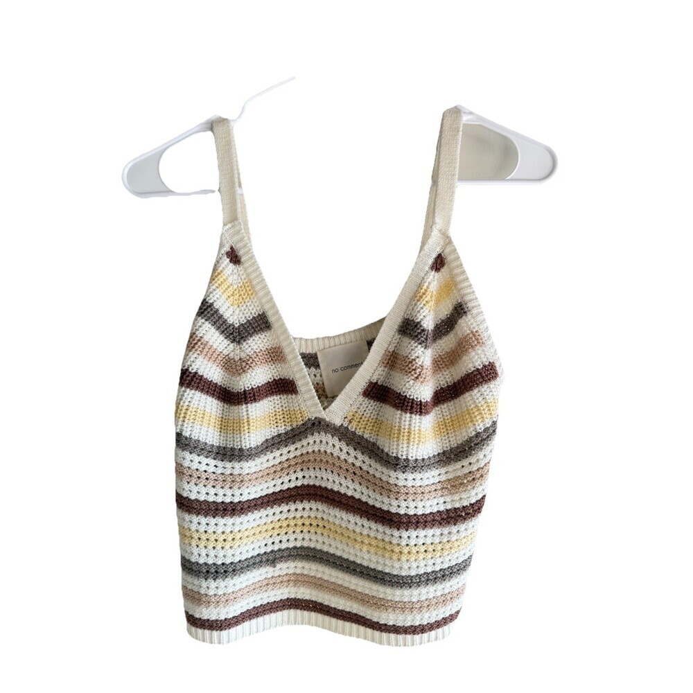 No Comment Knit Crochet Tank Womens Size Xl Multicolor
